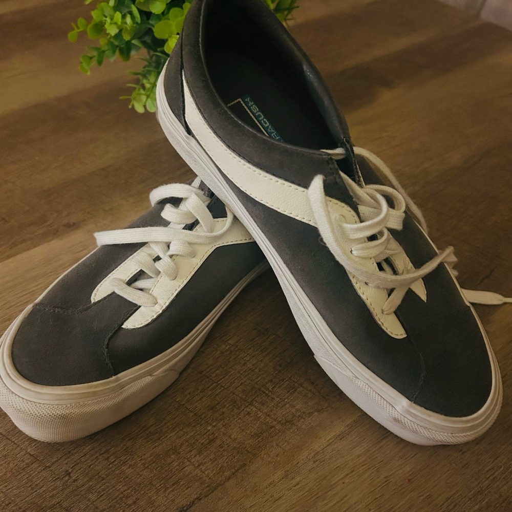 Gray and White Vans